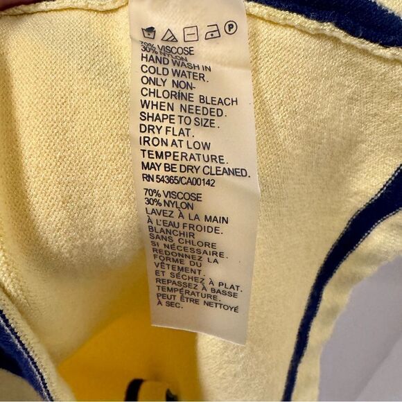 Allison Daley Womens Sweater Yellow/Navy Large - Picture 3 of 4